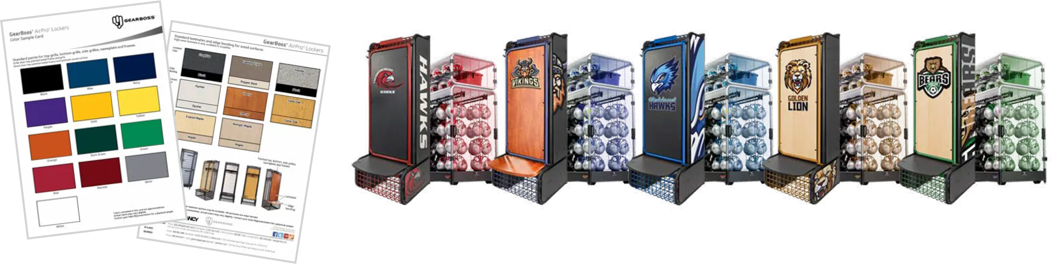 GearBoss color swatches and customized team-color carts