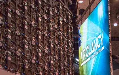 LED video wall and suspended display systems